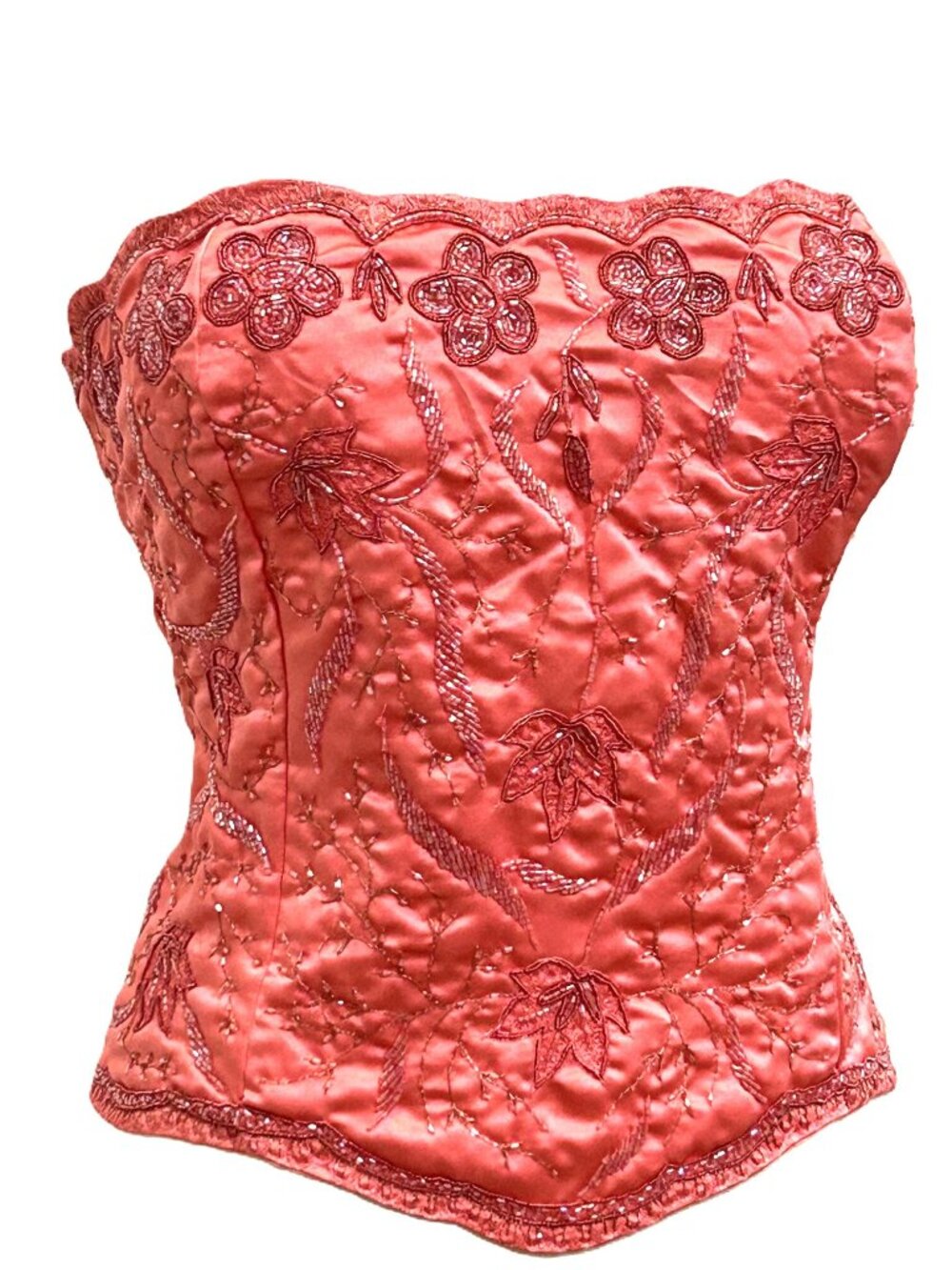 JASDEE Vintage Bustier Corset Hand Work Beading Embroidery On Satin Style F3152